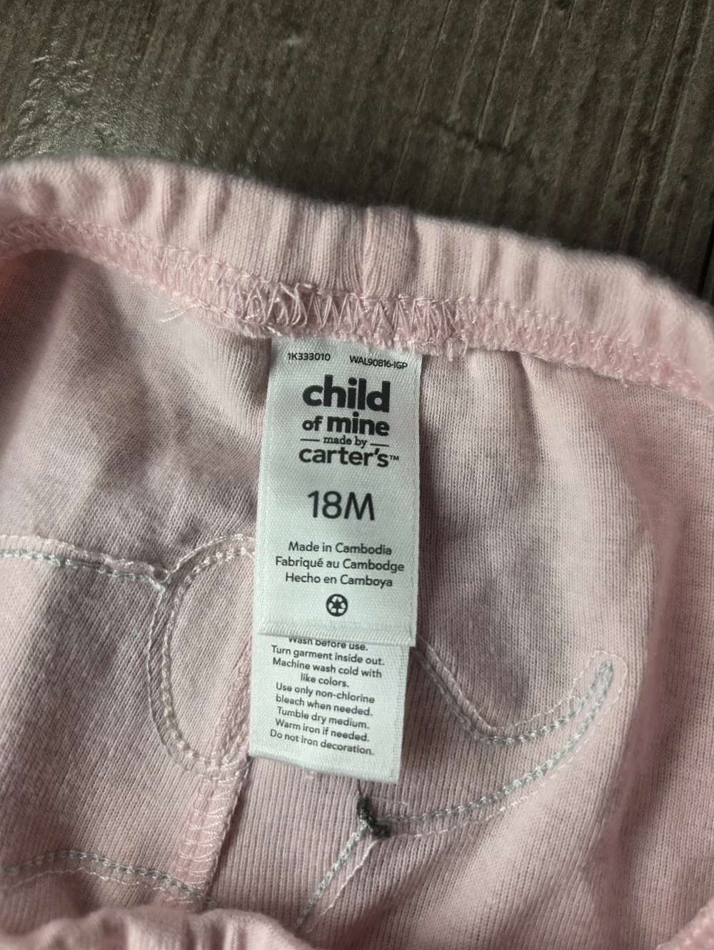 Carter's 100% Cotton Pastel Baby Toddler Girl Pants Leggings Bundle 3pc Size 18m